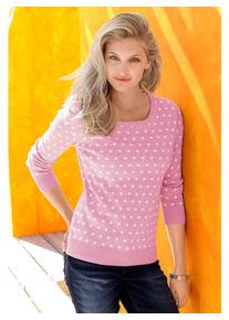Inspirationen Damen Strickpullover "Pullover", rosa, Gr. 36, gemustert, mehrfarbig, 100% Polyacryl, Pullover