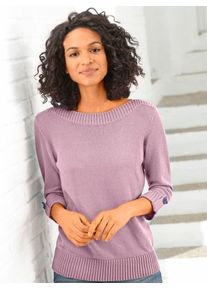 Casual Looks Damen 3/4 Arm-Pullover "Pullover", rosa, Gr. 36, unifarben, meliert, 50% Baumwolle, 50% Polyacryl, Pullover