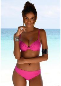s.Oliver Damen Bügel-Bikini-Top "Spain", pink, Gr. 38, unifarben, Microfaser, Microfaser, Bikini-Oberteile, mit geraffter Mitte