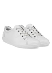 Ecco Damen Sneaker "Soft 2.0", Gr. 40, silber, Leder, sportlich, Schuhe, Freizeitschuh, Halbschuh, Schnürschuh mit Retro-Shilouette