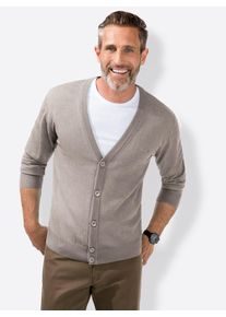 Marco Donati Herren Cardigan, beige, Gr. 50, unifarben, 100% Schurwolle, Strickjacken