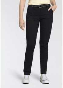 AJC Damen Chinohose, schwarz, casual, Gr. 40, unifarben, kontrastfarbene Details, Web, Obermaterial: 98% Baumwolle, 2% Elasthan, Hosen, in lässiger