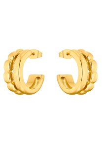 JOOP! JOOP Damen Paar Creolen "2035879", Edelstahl, gold, Edelstahl, Ohrringe