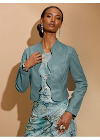 Mainpol Damen Boleroblazer "Leder-Blazer", grün, Gr. 40, 100% Lammnappaleder, Blazer