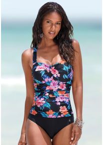 Lascana Damen Badeanzug, bunt, Gr. 38, bedruckt, geblümt, Polyamid, Badeanzüge, mit Neckholder und Shaping-Effekt