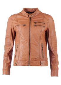 JCC Damen Bikerjacke "Sirpa", braun, Gr. 42, Obermaterial: 100% Leder, Lamm / Futter: 100% Polyester, Jacken