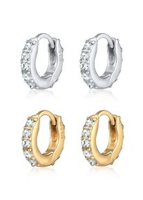Elli Damen Ohrring-Set "Creolen 2er Set Kristalle 925 Silber", OneSize,mit Steinen, Silber 925 (Sterlingsilber), silber, Silber 925 (Sterlingsilber),