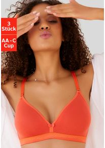 Petite Fleur Damen Bralette-BH, Gr. 85, orange, Jersey, Obermaterial: 75% Baumwolle, 15% Elasthan, 10% Polyester, klassisch, BHs, ohne Bügel im