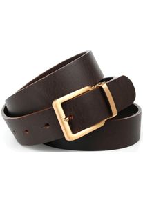 Anthoni Crown Damen Ledergürtel, braun, Gr. 85, unifarben, Leder, Gürtel, in 4 cm breit für den Casual-Look