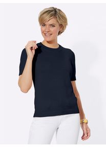 Casual Looks Damen Kurzarmpullover "Pullover", blau, Gr. 38, unifarben, 50% Baumwolle, 50% Polyacryl, Pullover