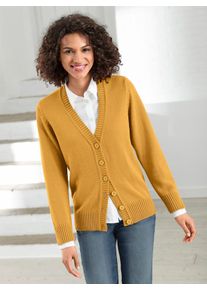 Casual Looks Damen Strickjacke, gelb, Gr. 38, unifarben, 50% Baumwolle, 50% Polyacryl, Strickjacken