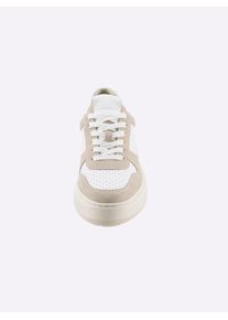 Heine Damen Sneaker, Gr. 40, beige, Leder, Rindsleder, Veloursleder, Glattleder, sportlich, Schuhe