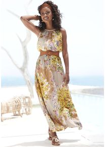 Lascana Damen Maxikleid, bunt, modisch, Gr. 34, bedruckt, Web, Obermaterial: 100% Viskose, Kleider, aus gewebter Viskose im Alloverdruck,