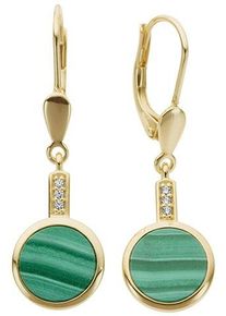 Firetti Damen Paar Ohrhänger "Schmuck Geschenk Gold 333 Ohrschmuck Patentbrisur Farbstein Edelstein", 0,02 ct P2 = erkennbare Einschlüsse, Gelbgold