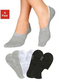 H.I.S. H.I.S Damen Füßlinge, Gr. 35, schwarz-weiß, Baumwolle, Polyamid, Elasthan, uni und melange, Socken, mit softem Frottee