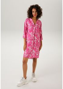 Aniston CASUAL Damen Sommerkleid, bunt, modisch, Gr. 44, bedruckt, gemustert, Web, Obermaterial: 100% Viskose, Kleider, mit farbharmonischem,