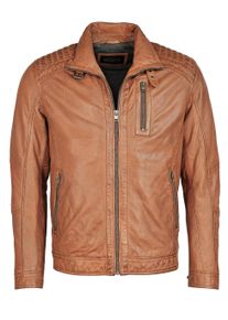 JCC Herren Bikerjacke "31020351", braun, Gr. 60, Oberstoff: 100% Lammleder / Innenmaterial: 90% Baumwolle, 10% Polyester / Ärmelfutter: 100%