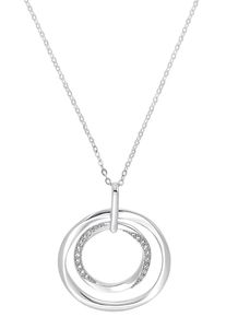Amor Damen Kette mit Anhänger "Circles, 2022057", mit Zirkonia, Silber 925 (Sterlingsilber), L: 70cm, bunt, Silber 925 (Sterlingsilber), Halsketten,