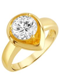 Firetti Damen Fingerring "Schmuck Geschenk Silber 925 Silberring Tropfen", 19, Silber 925 (Sterlingsilber), 2,5mm, gold, Silber 925 (Sterlingsilber),