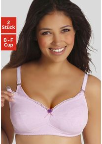 Petite Fleur Damen Still-BH, Gr. 100, lila, Jersey, Obermaterial: 95% Baumwolle, 5% Elasthan, Basic, BHs, ohne Bügel, mit aufhakbaren Clips