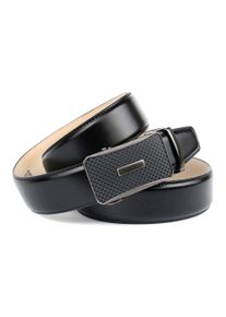 Anthoni Crown Damen Ledergürtel, schwarz, Gr. 90, unifarben, Leder, Gürtel, Glatter Gürtel mit Schließe im Flecht-Design