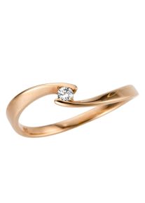 Firetti Damen Goldring "Schmuck Geschenk Gold 333 Damenring Verlobungsring Goldring Solitär", 18, 0,06 ct P2 = erkennbare Einschlüsse, Roségold