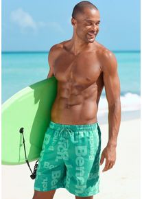 Bench. Herren Badeshorts, grün, Gr. M, bedruckt, Microfaser, Polyester, Badehosen, kurze oder lange Form