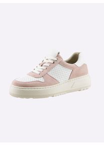 Heine Damen Sneaker, Gr. 41, rosa, Leder, Rindsleder, Veloursleder, Glattleder, sportlich, Schuhe