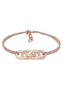 Elli Damen Armband "Infinity Liebe Kristalle 925 Silber", 16cm,mit Steinen, Silber 925 (Sterlingsilber), rosa, Silber 925 (Sterlingsilber), Armbänder