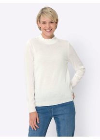 Classic Basics Damen Stehkragenpullover "Stehkragen-Pullover", beige, Gr. 56, unifarben, 100% Polyacryl, Pullover