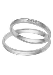 Firetti Trauring "Schmuck Geschenk Gold 375 Hochzeit Ehering "LIEBE"", 60, ohne Brillanten, Weißgold 375, 2,5mm, weiß, Weißgold 375, Fingerringe,
