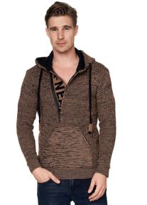 Rusty Neal Herren Kapuzensweatshirt, braun, casual, Gr. 4XL, mehrfarbig, 70% Polyacryl, 30% Baumwolle, Sweatshirts, mit stylischem Ausschnitt