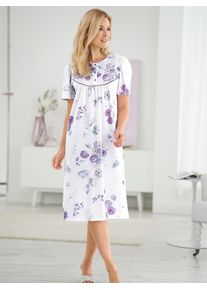 wäschepur WÄSCHEPUR Damen Nachthemd "Nachthemd", Gr. 36, beige, 100% Baumwolle, geblümt, gemustert, Kleider