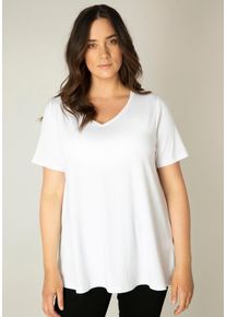 Damen T-Shirt "Alba", weiß, casual, Gr. 44, Base Level Curvy, unifarben, Single Jersey, Obermaterial: 94% Viskose, 6% Elasthan, Shirts, Weich