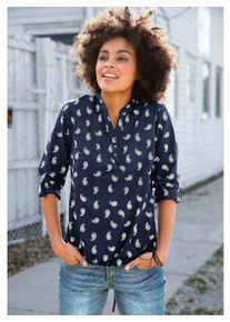 Inspirationen Damen Schlupfbluse, bunt, Gr. 36, gemustert, mehrfarbig, bedruckt, 100% Baumwolle, Blusen