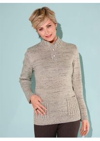 CLASSIC Damen Stehkragenpullover "Pullover", beige, Gr. 40, unifarben, 55% Polyacryl, 30% Schurwolle, 10% Viskose, 5% Seide, Pullover