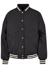 Urban Classics Damen Anorak "Urban Classics Damen Ladies Oversized Recycled College Jacket", schwarz, casual, Gr. S, mehrfarbig, 100% Polyester,