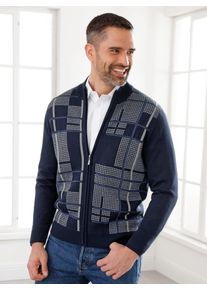 CLASSIC Herren Cardigan, blau, Gr. 46, gemustert, mehrfarbig, unifarben, 100% Polyacryl, Strickjacken