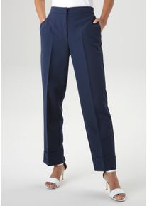 Damen Anzughose, blau, modisch, Gr. 36, Aniston SELECTED, unifarben, Web, Obermaterial: 95% Polyester, 5% Elasthan, Hosen, mit Bügelfalten