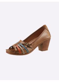 Gemini Damen Pumps, Gr. 42, braun, Glattleder, sportlich, Schuhe