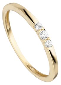 Jobo Damen Fingerring "Ring mit 3 Zirkonia", 50, Gelbgold 333, gold, Gelbgold 333, Fingerringe, 333 Gold