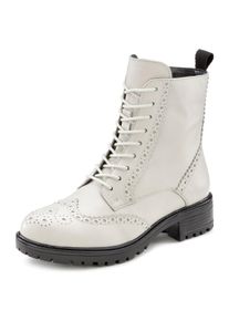 Lascana Damen Schnürboots, Gr. 38, weiß, Obermaterial: 100% Schafsleder. Futter: 75% Textilmaterial, 25% Schafsleder. Decksohle: 100% Synthetik.