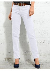 Inspirationen Damen 5-Pocket-Jeans, weiß, Gr. 20, unifarben, 98% Baumwolle, 2% Elasthan, Jeans