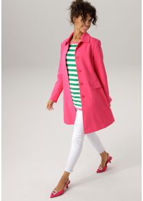 Aniston CASUAL Damen Kurzmantel, pink, modisch, Gr. 48, unifarben, Web, Obermaterial: 75% Polyester, 19% Viskose, 6% Elasthan. Futter: 100%