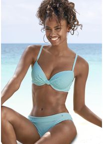 s.Oliver Damen Bügel-Bikini, grün, Gr. 34, gestreift, Recycling-Polyamid, Bikini-Sets, in Knoten-Optik