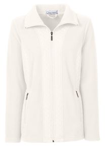 Casual Looks Damen Fleecejacke, beige, Gr. 46, unifarben, 100% Polyester, Jacken