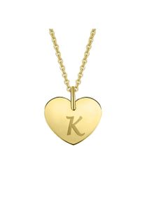 ONE ELEMENT Damen Ketten-Anhänger "Herz mit Gravur K Buchstaben Anhänger aus 333 Gelbgold", K, Gelbgold 333, gold, Gelbgold 333, Schmuckanhänger,