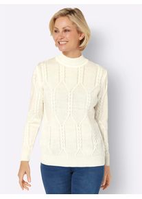Classic Basics Damen Strickpullover "Stehkragen-Pullover", beige, Gr. 40, unifarben, 100% Polyacryl, Pullover