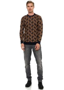 Rusty Neal Herren Strickpullover, blau, Gr. XXXL, unifarben, 70% Polyacryl, 30% Baumwolle, Pullover, in tollem Karo-Design