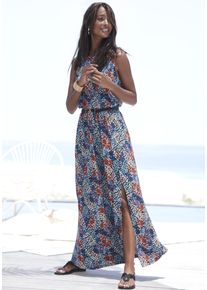 s.Oliver Damen Maxikleid, bunt, modisch, Gr. 34, bedruckt, Jersey, Obermaterial: 100% Viskose, Kleider, mit Tupfenprint und Schlitz, weiches
